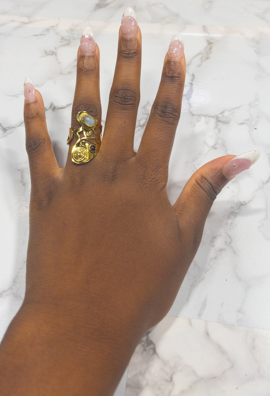 AfriGem Adornia Adjustable Brass Ring - Trufacebygrace