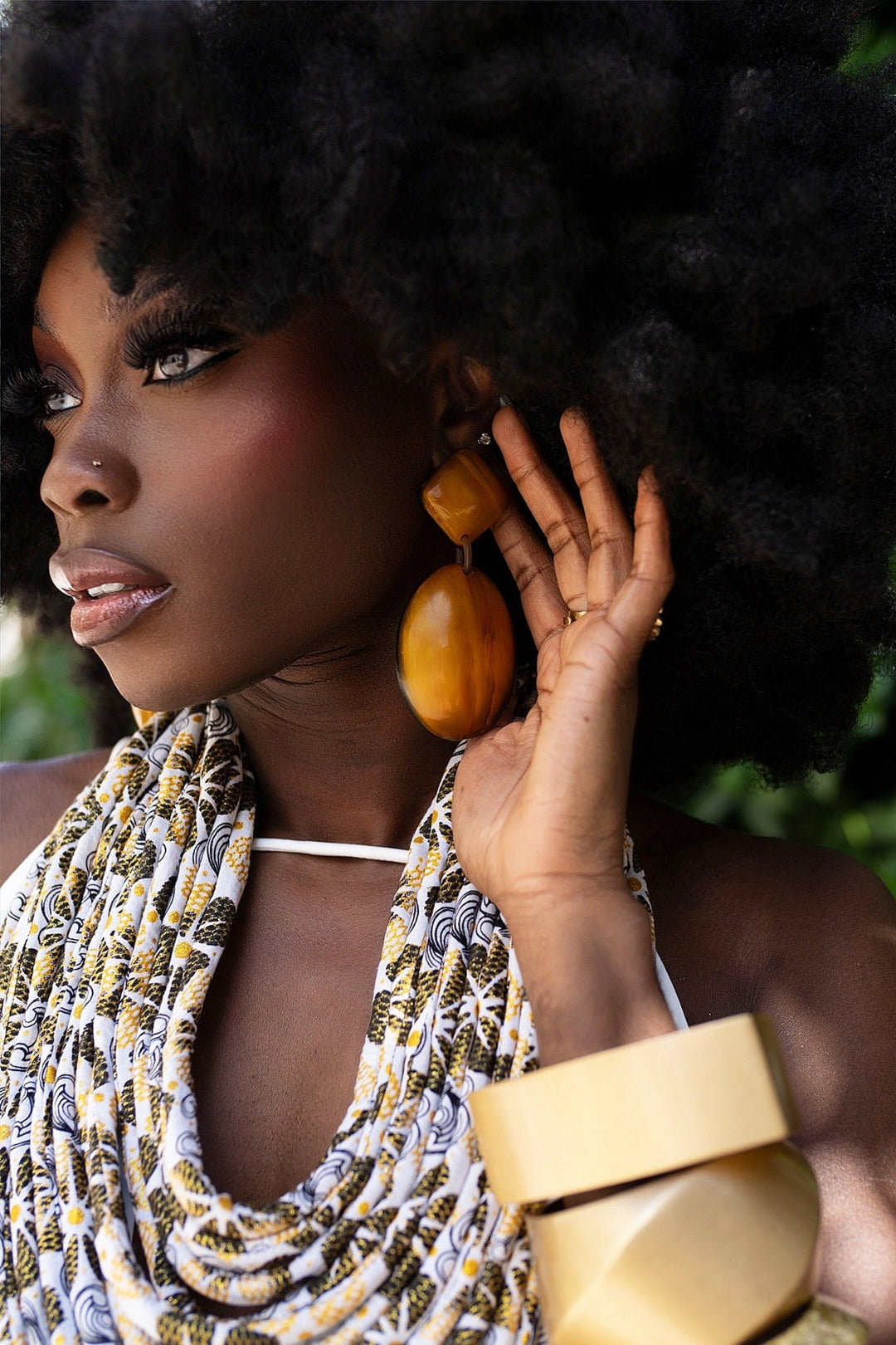Afro Color Pop Horn Drop Earrings - Trufacebygrace