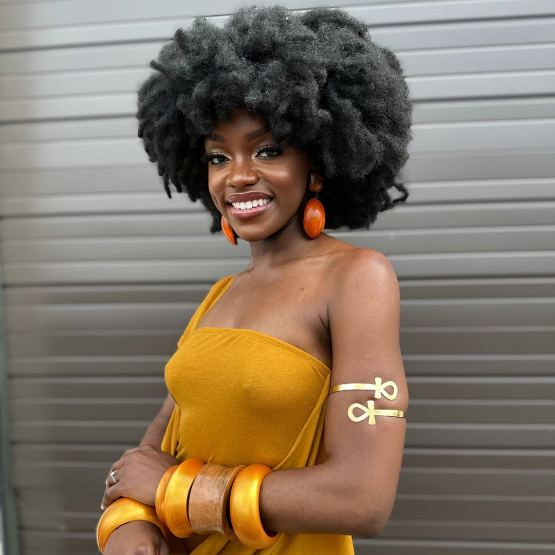 Afro Color Pop Horn Drop Earrings - Trufacebygrace