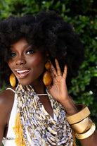 Afro Color Pop Horn Drop Earrings - Trufacebygrace