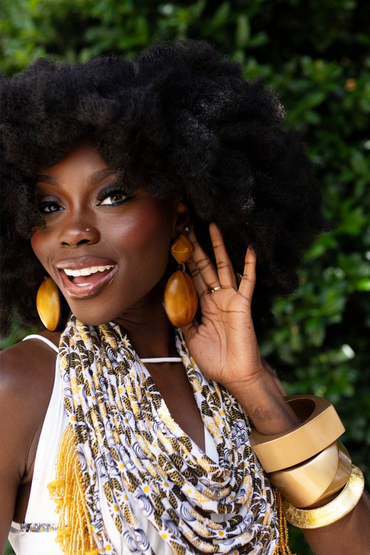 Afro Color Pop Horn Drop Earrings - Trufacebygrace