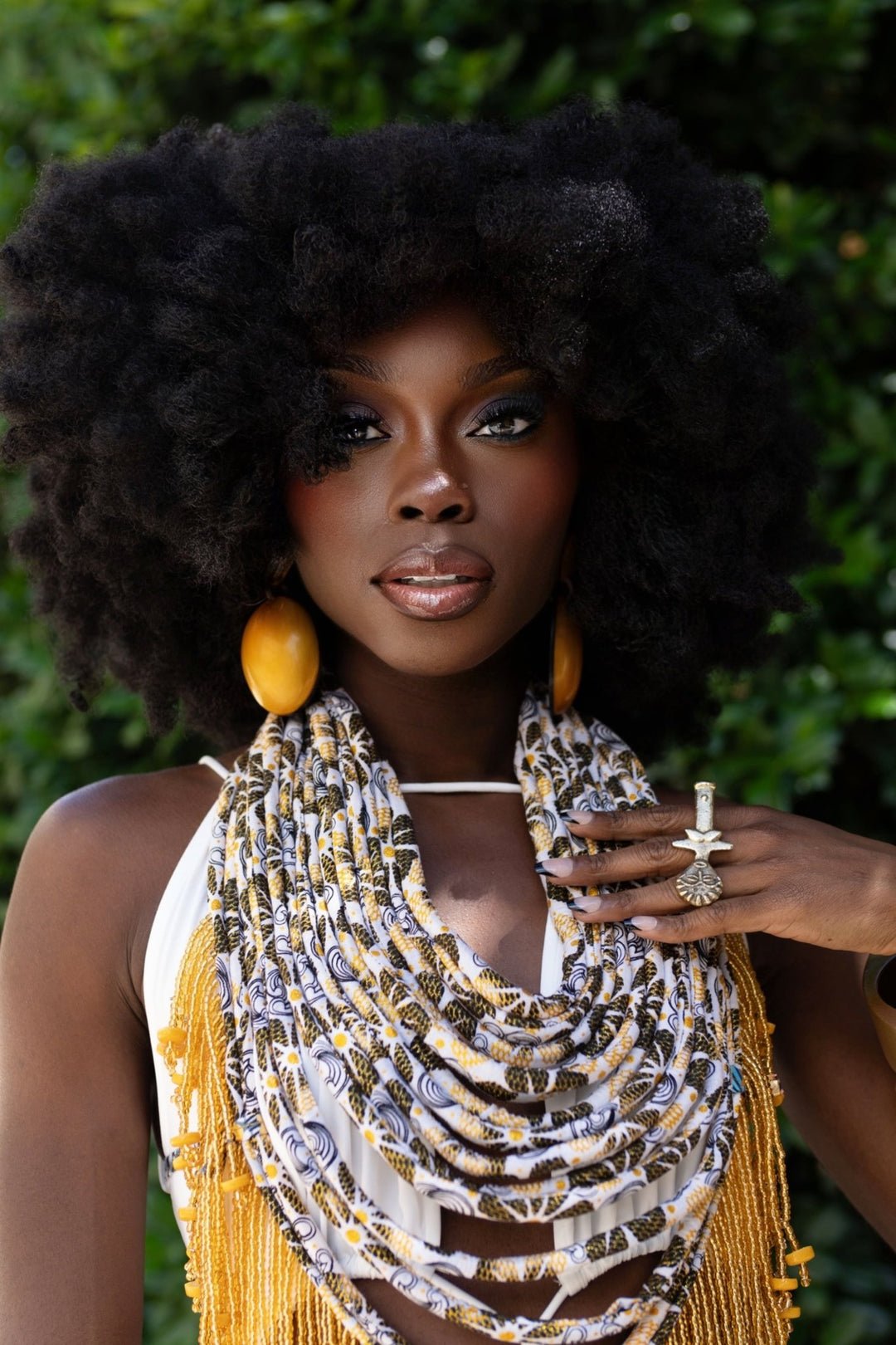 Afro Color Pop Horn Drop Earrings - Trufacebygrace