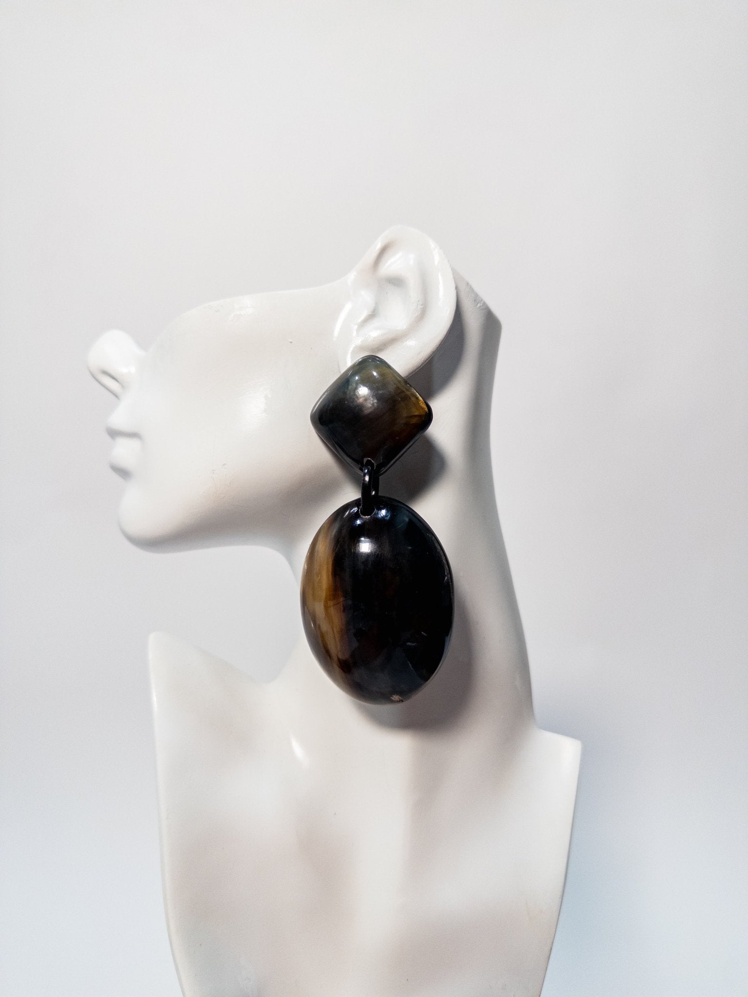 Afro Color Pop Horn Drop Earrings - Trufacebygrace
