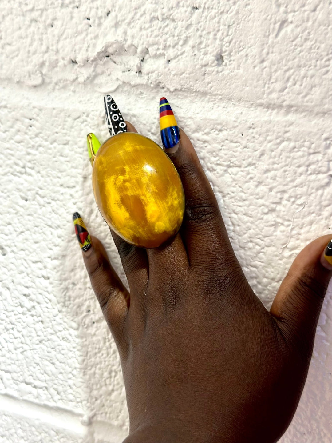 Afro Color Pop Horn Ring - Amber Series - Trufacebygrace