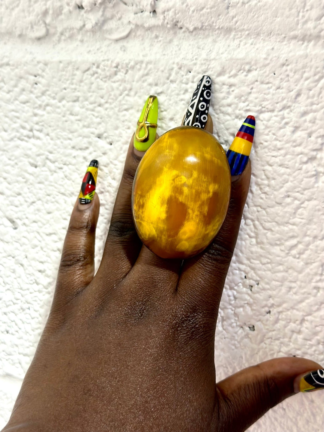 Afro Color Pop Horn Ring - Amber Series - Trufacebygrace