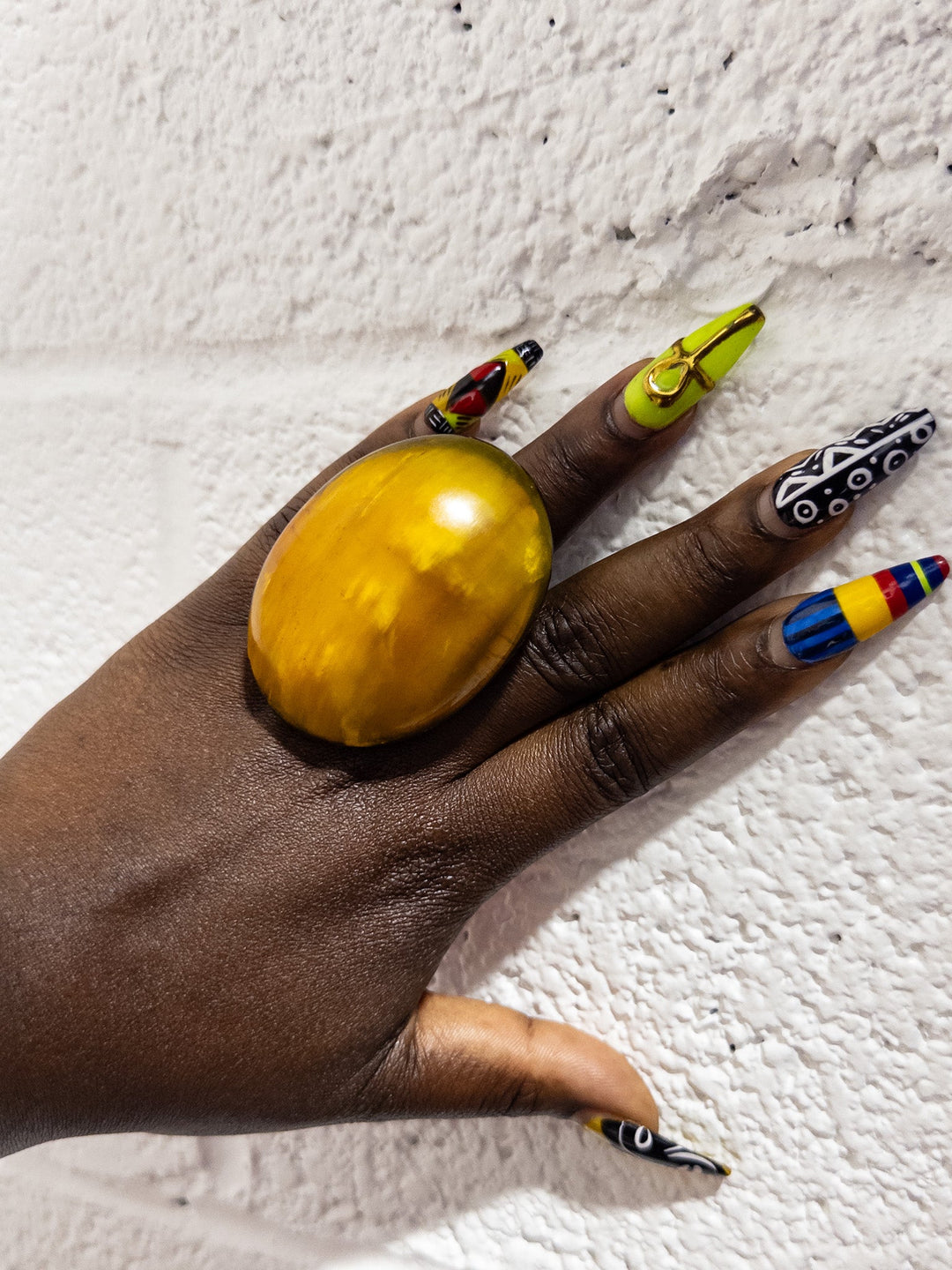 Afro Color Pop Horn Ring - Amber Series - Trufacebygrace