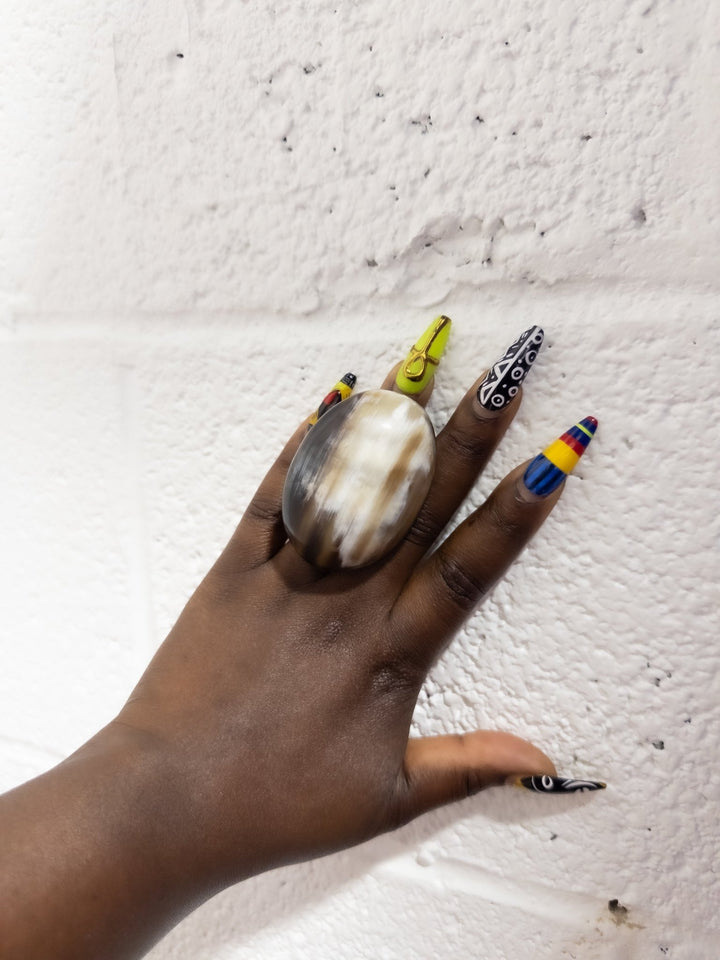 Afro Color Pop Horn Ring - Natural Series - Trufacebygrace
