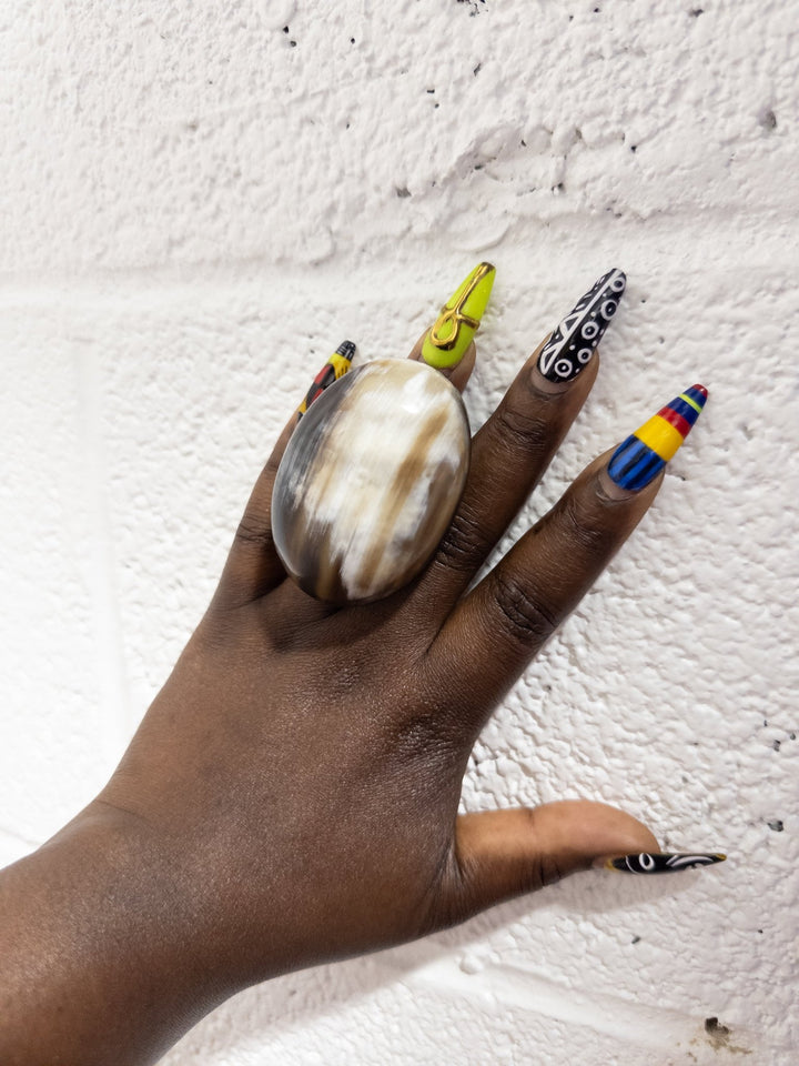 Afro Color Pop Horn Ring - Natural Series - Trufacebygrace