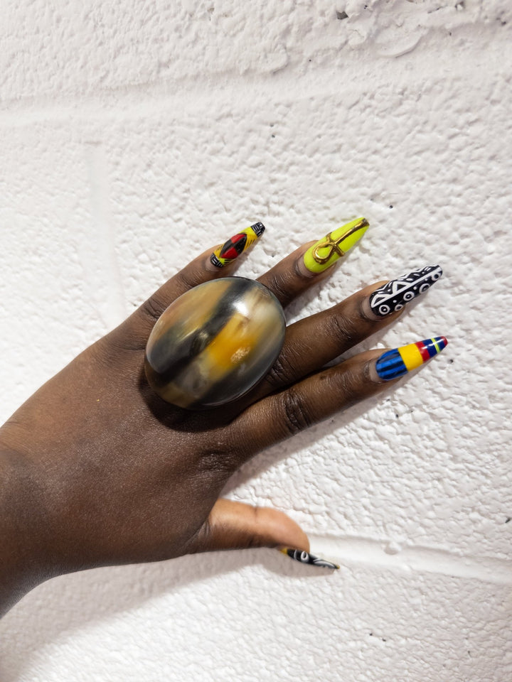 Afro Color Pop Horn Ring - Natural Series - Trufacebygrace