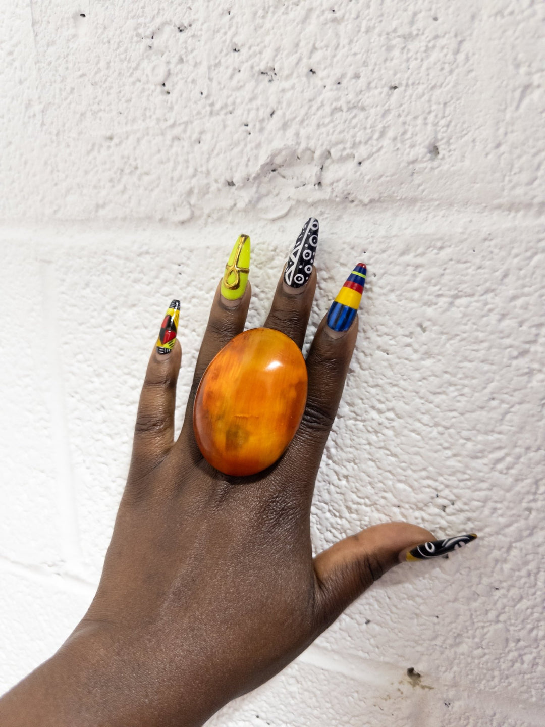 Afro Color Pop Horn Ring - Ochre Series - Trufacebygrace