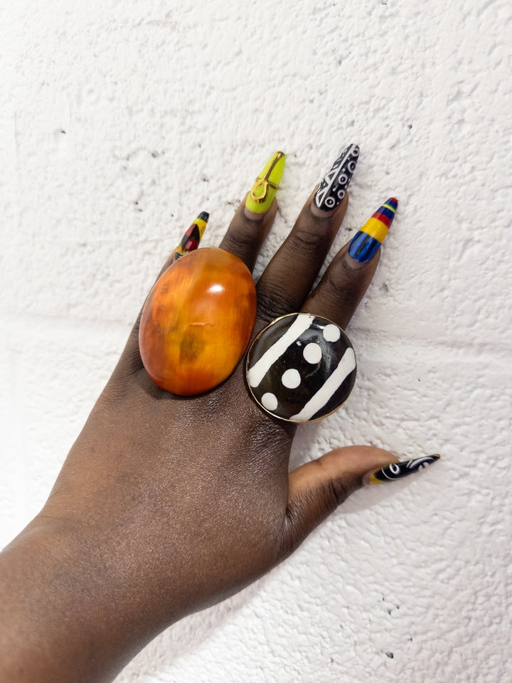 Afro Color Pop Horn Ring - Ochre Series - Trufacebygrace