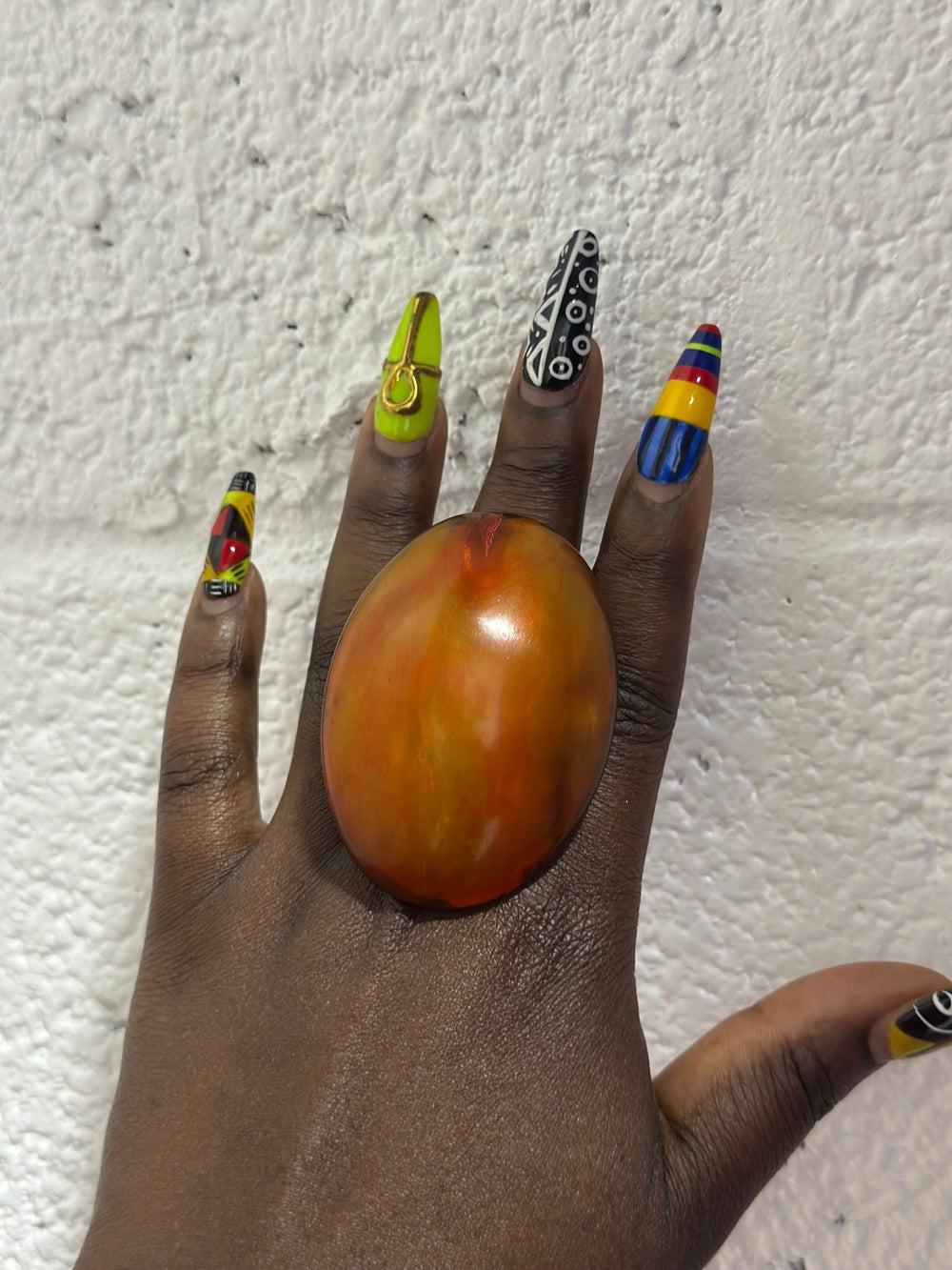 Afro Color Pop Horn Ring - Ochre Series - Trufacebygrace