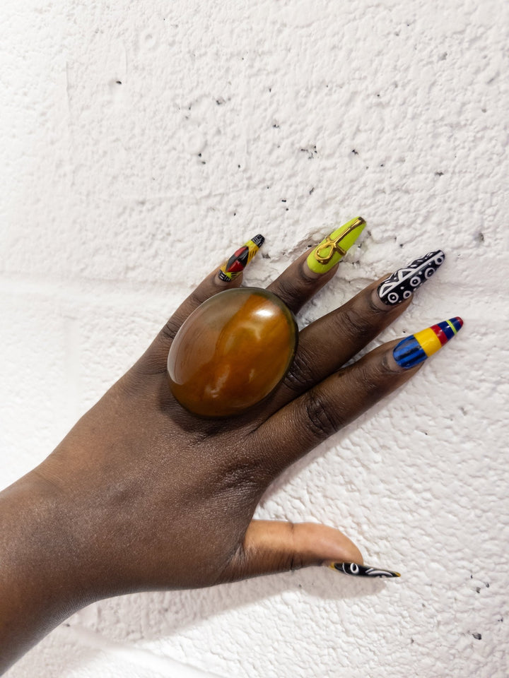 Afro Color Pop Horn Ring - Ochre Series - Trufacebygrace