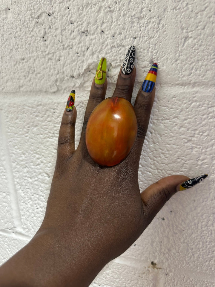 Afro Color Pop Horn Ring - Ochre Series - Trufacebygrace