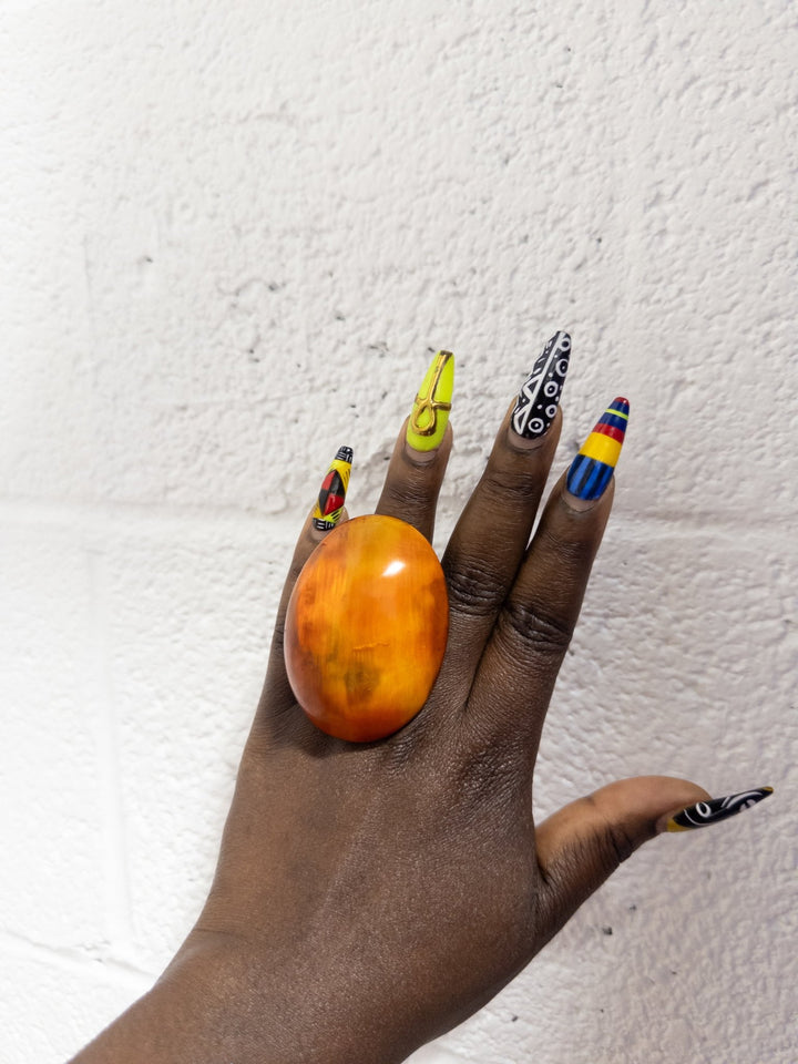 Afro Color Pop Horn Ring - Ochre Series - Trufacebygrace