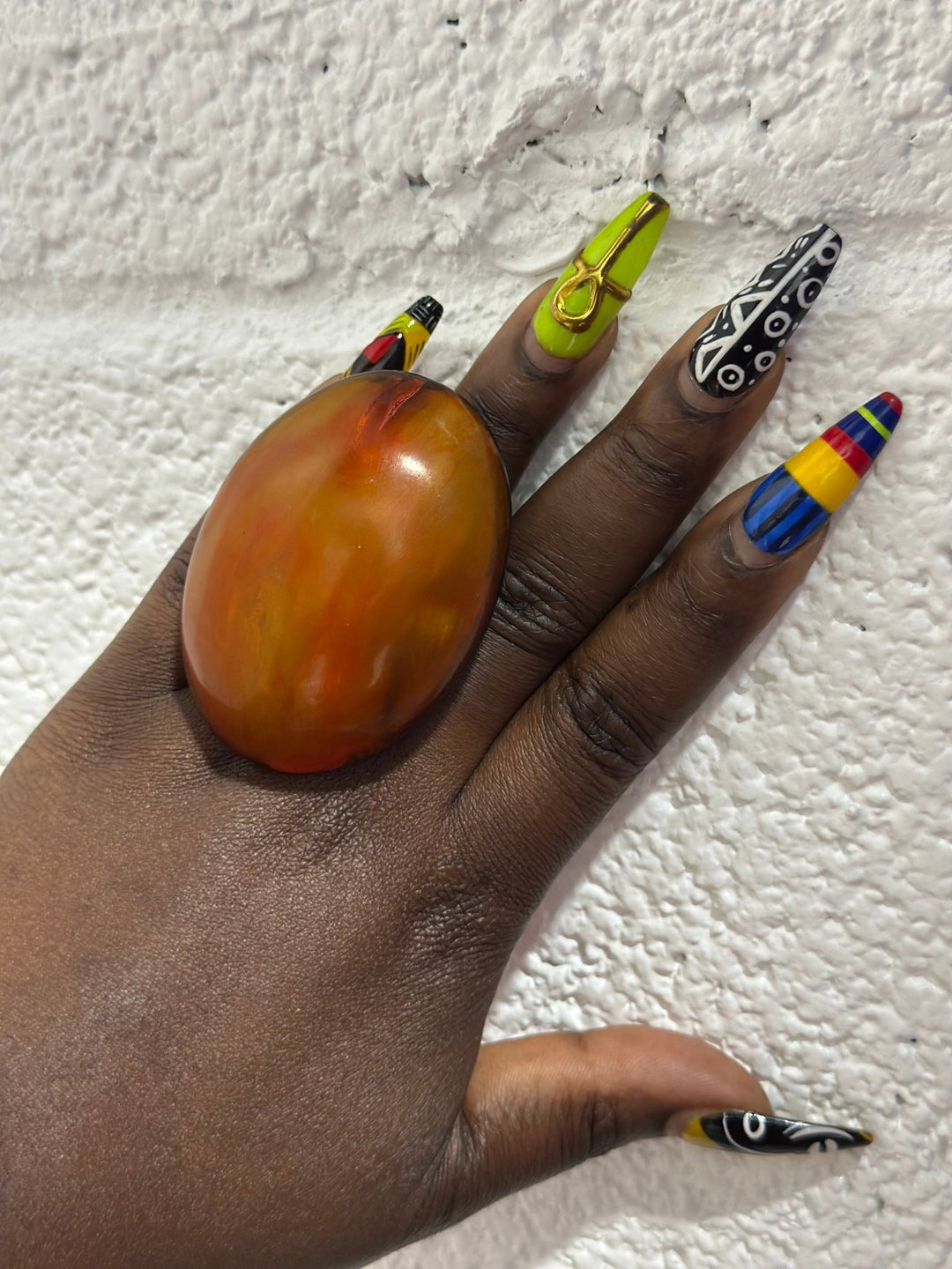 Afro Color Pop Horn Ring - Ochre Series - Trufacebygrace