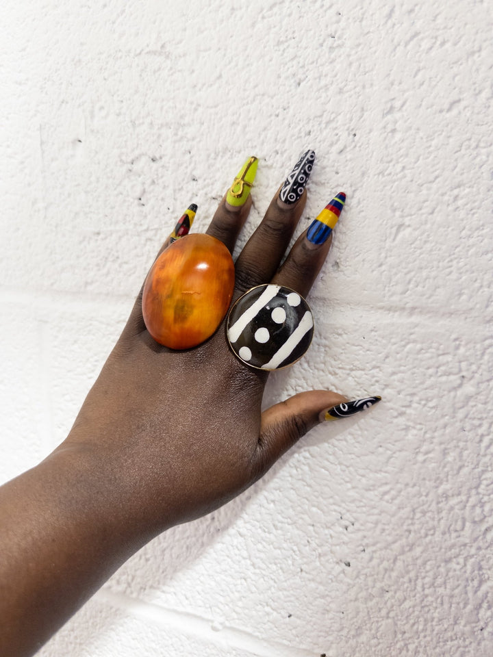 Afro Color Pop Horn Ring - Ochre Series - Trufacebygrace