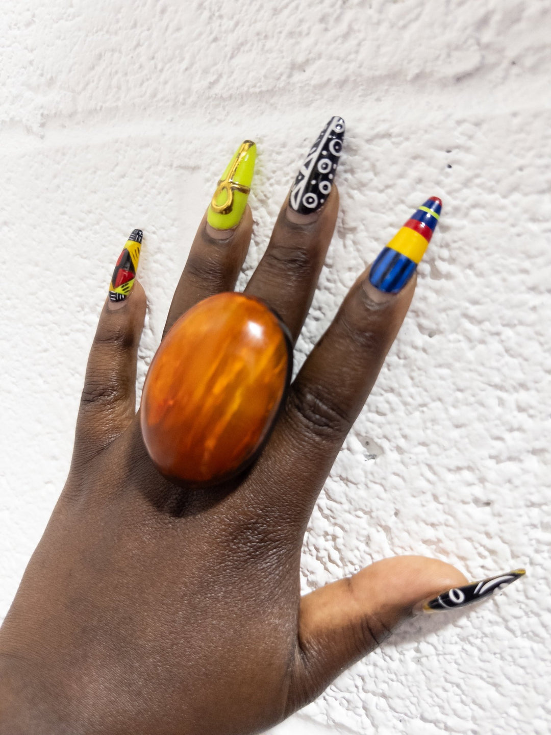 Afro Color Pop Horn Ring - Ochre Series - Trufacebygrace