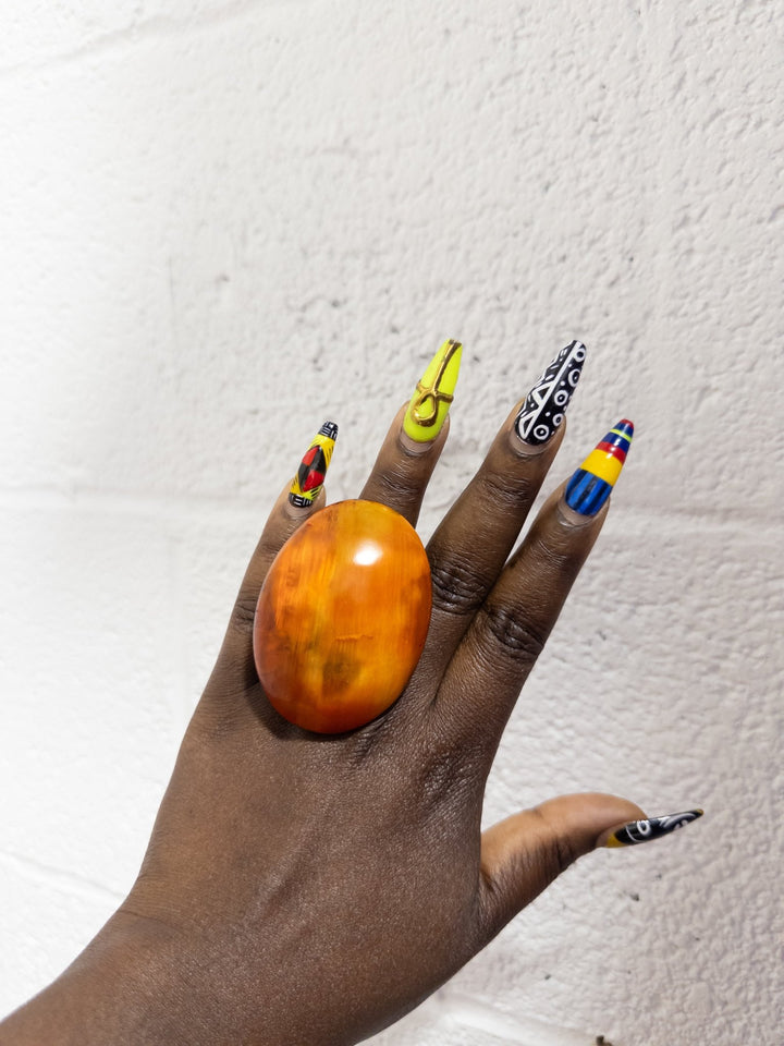 Afro Color Pop Horn Ring - Ochre Series - Trufacebygrace