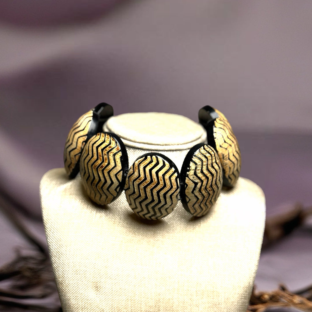 Afro Safari Horn Print Choker Necklace - Trufacebygrace