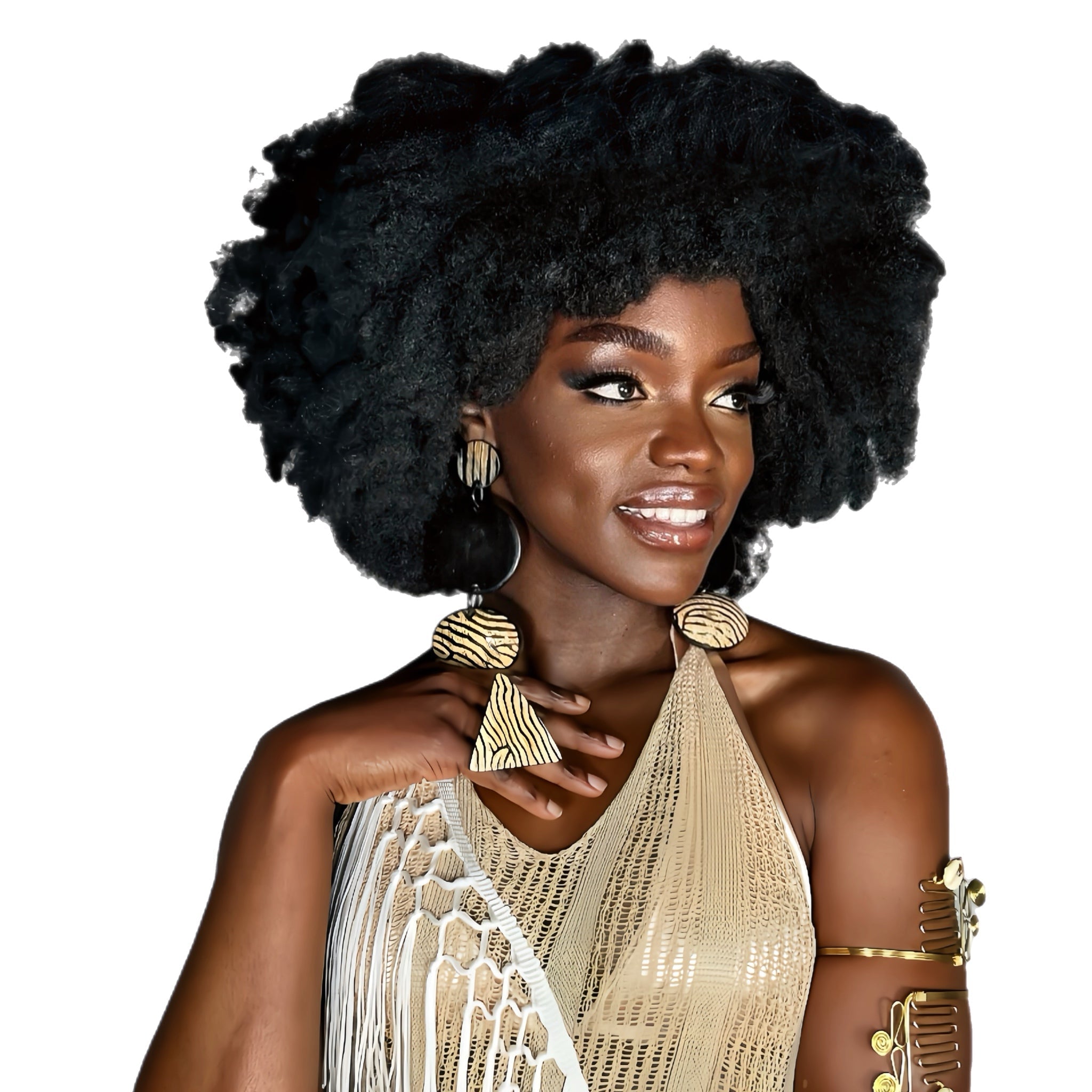 Afro Safari Horn Print Earrings - Trufacebygrace