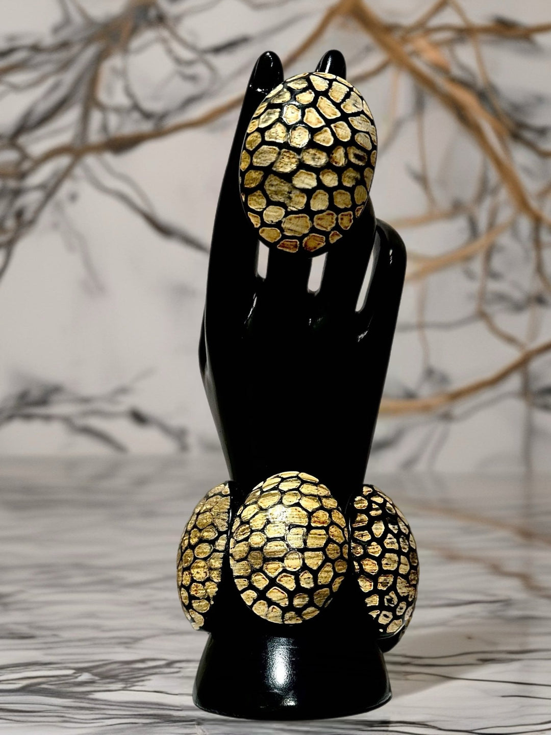 Afro Safari Horn Ring Oval - Tortoise Mosaic Ring - Trufacebygrace