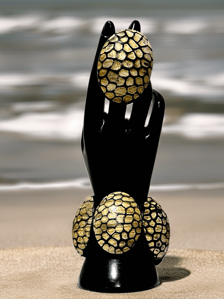 Afro Safari Horn Ring Oval - Tortoise Mosaic Ring - Trufacebygrace