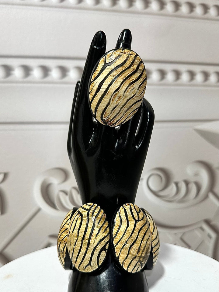 Afro Safari Horn Ring Oval - Zebra Ring - Trufacebygrace