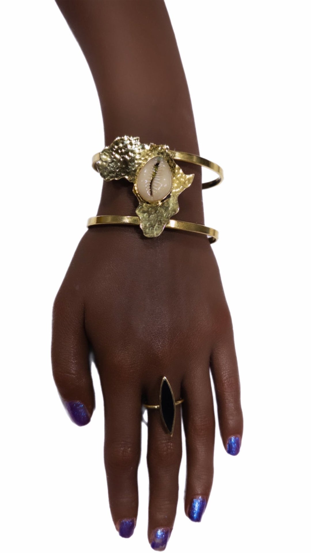 AfroMap Cowry Embrace Bangle - Trufacebygrace