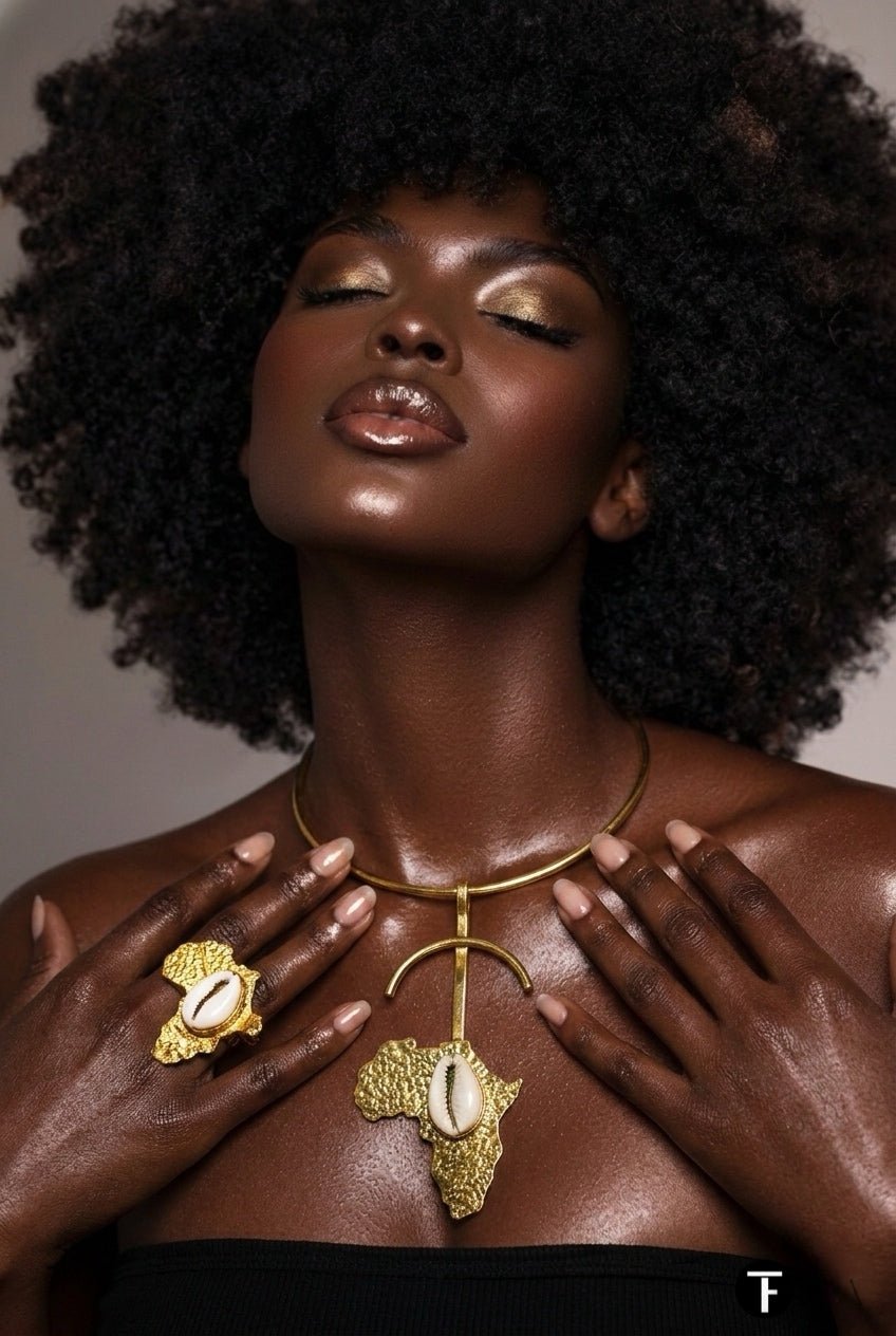 AfroMap Cowry Necklace Set - Trufacebygrace