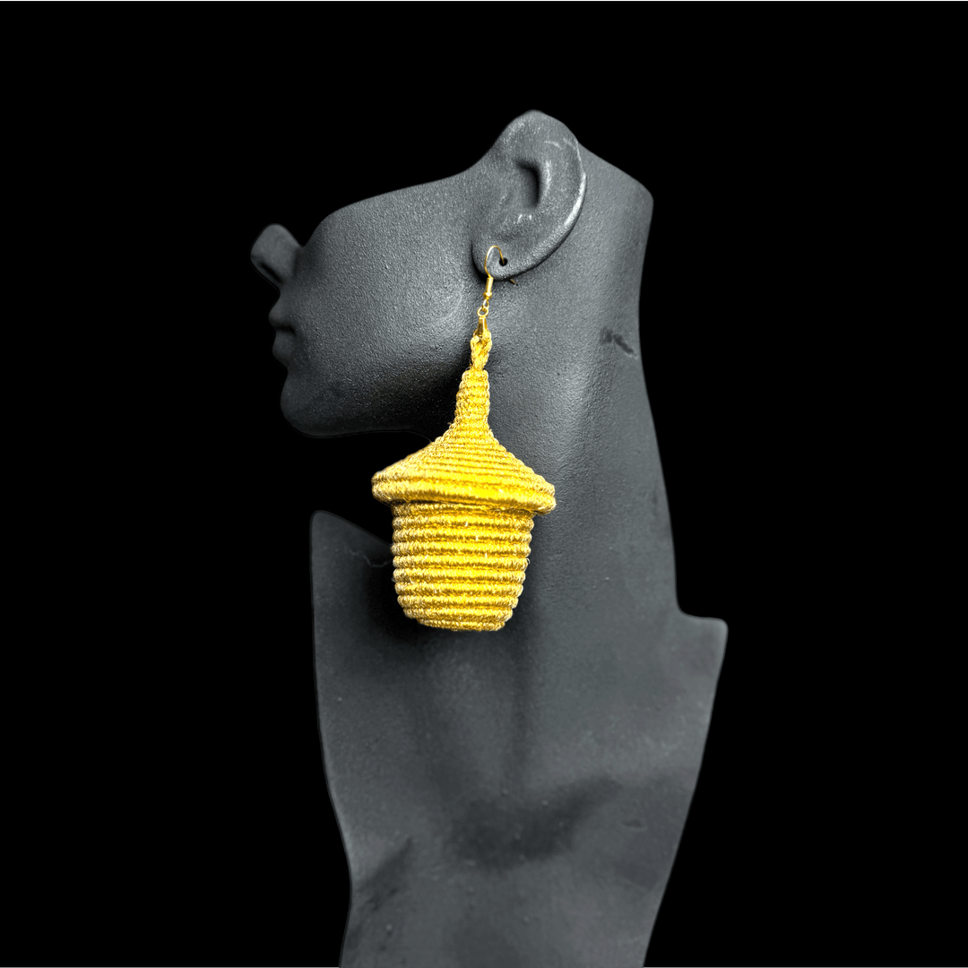 Agaseke Basket Earrings – Metallic Royal Edition - Trufacebygrace