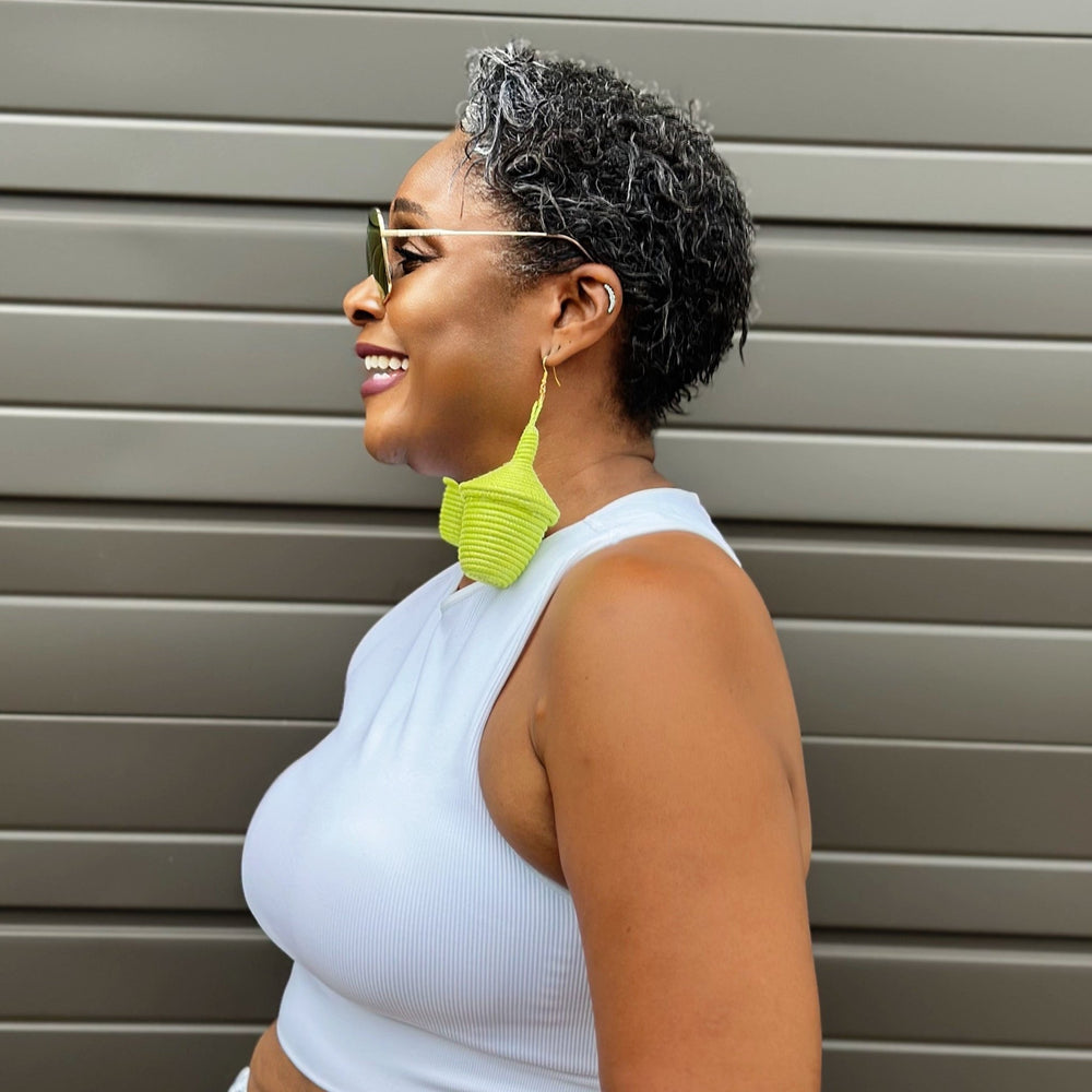 Agaseke Drop Earrings – lime Green - Trufacebygrace