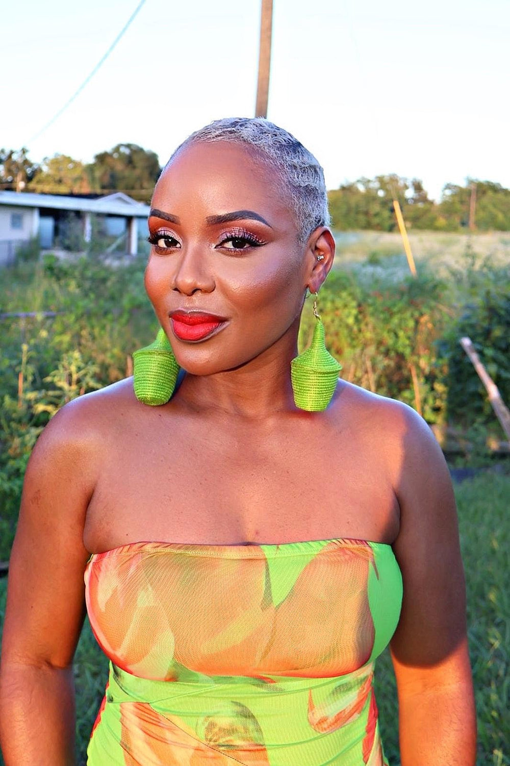 Agaseke Drop Earrings – lime Green - Trufacebygrace