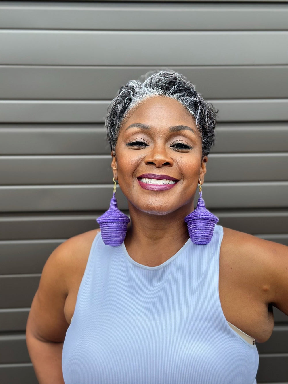 Agaseke Drop Earrings – Purple - Trufacebygrace