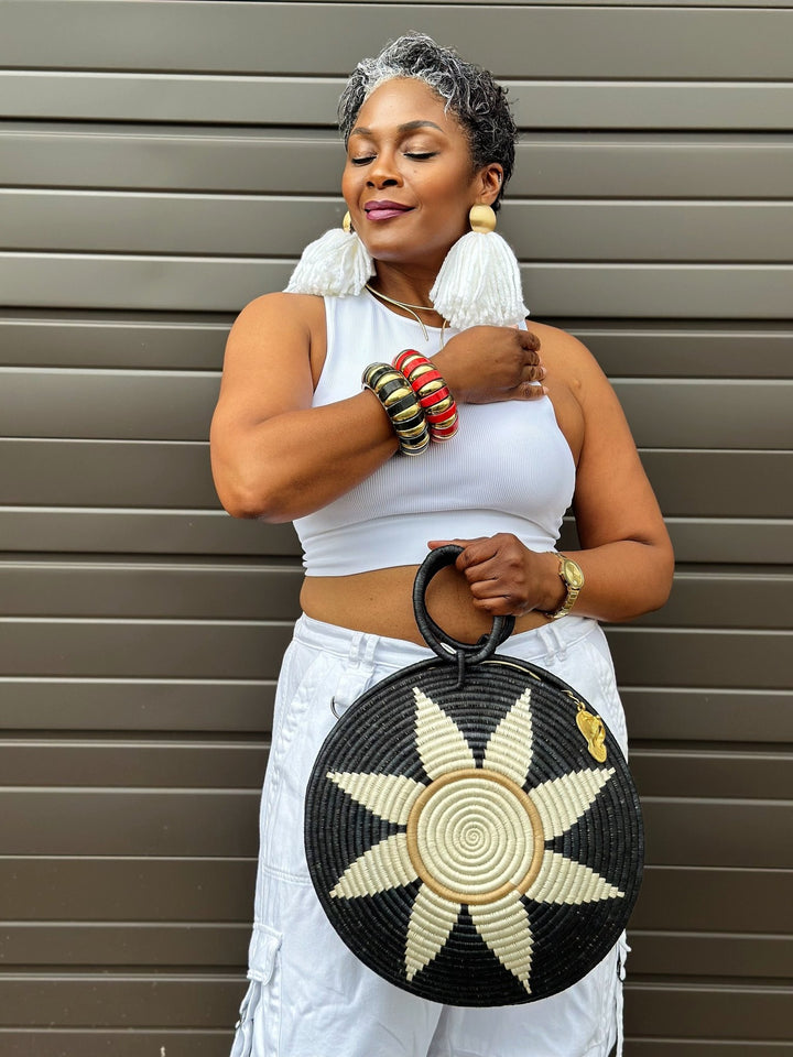 Agaseke Luxe Woven Circle Bag - Trufacebygrace