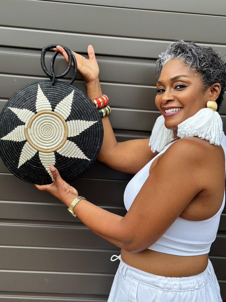 Agaseke Luxe Woven Circle Bag - Trufacebygrace