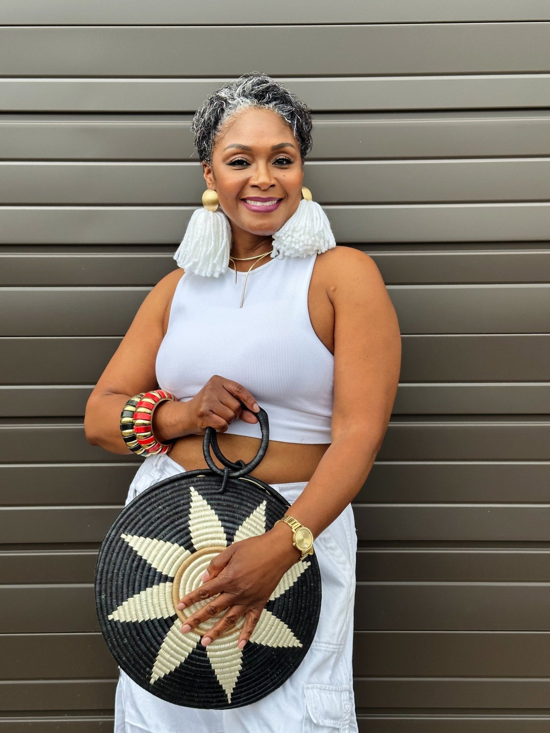 Agaseke Luxe Woven Circle Bag - Trufacebygrace