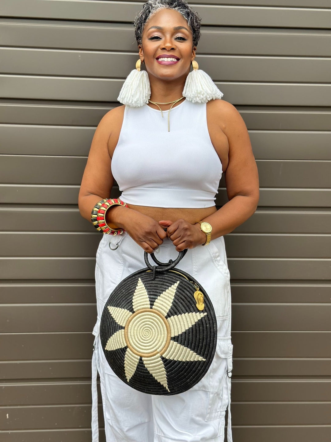 Agaseke Luxe Woven Circle Bag - Trufacebygrace
