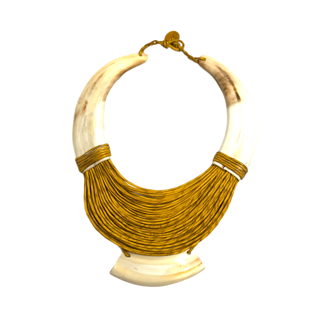 Ahenkan Bone And Leather Collar - Trufacebygrace