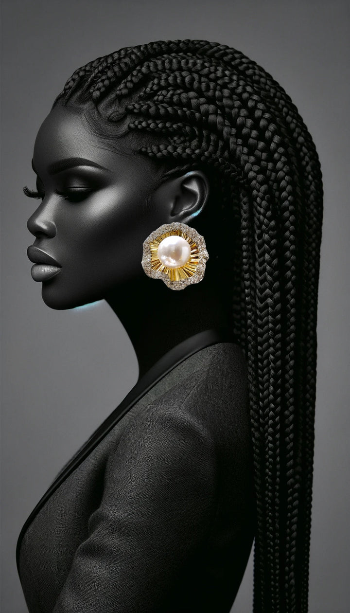 Ahuofe Pearl & Rhinestone Earrings - Trufacebygrace