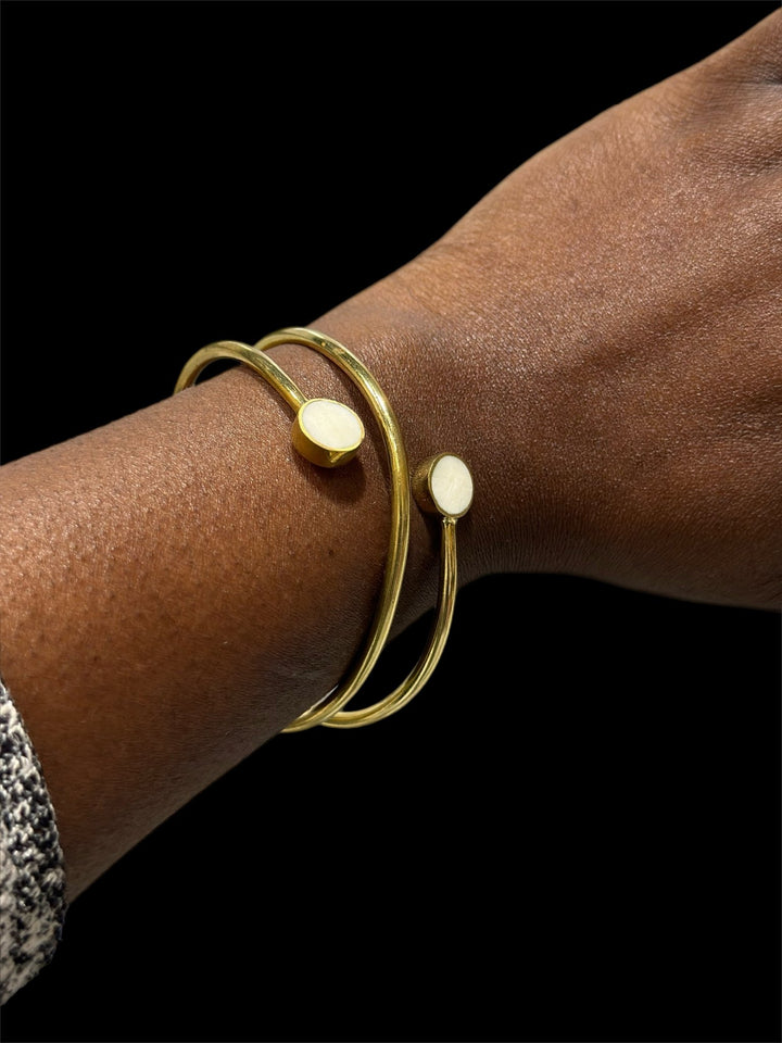 Akɔneɔba Bone and Brass Bracelet - Trufacebygrace