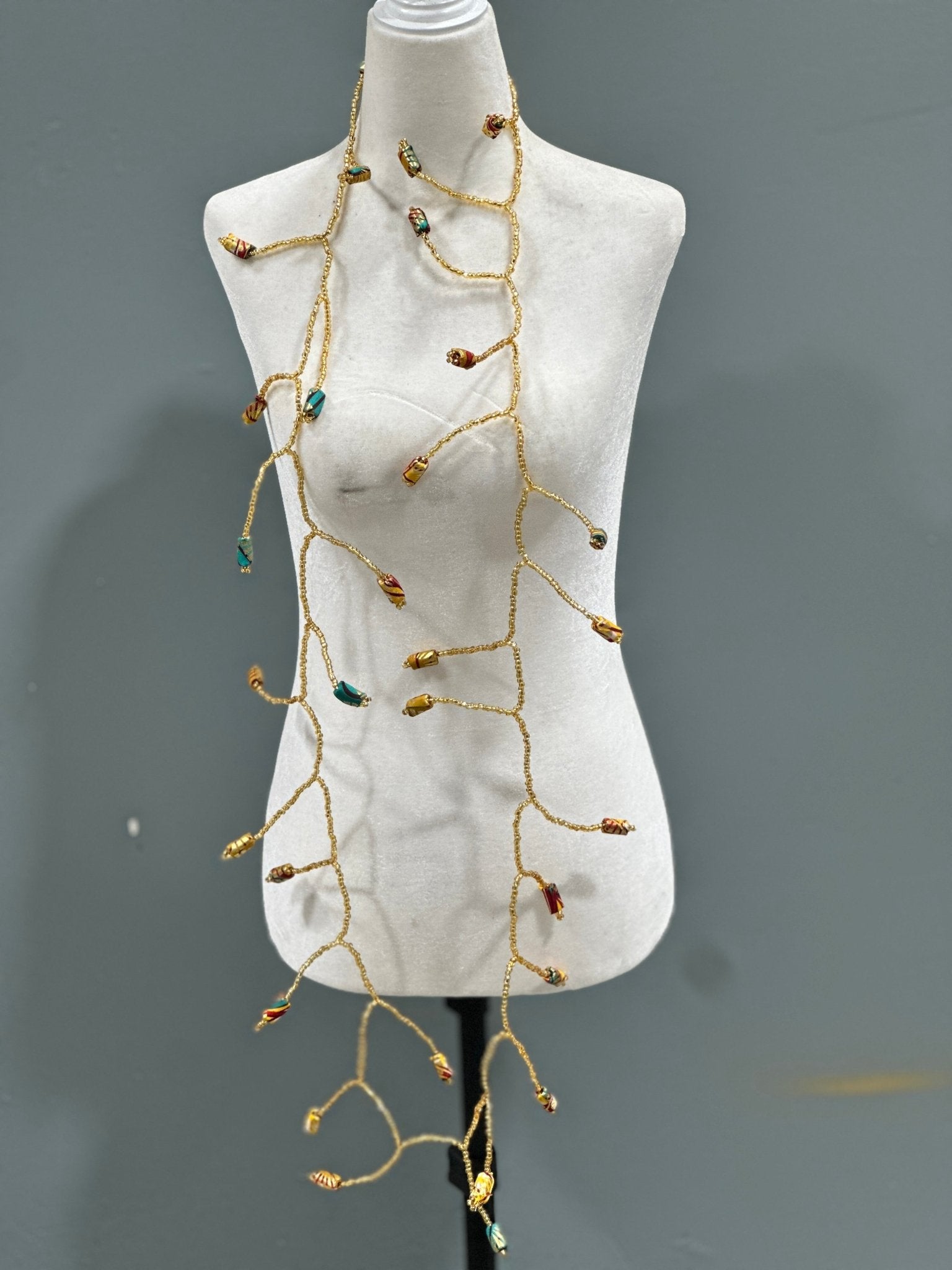 Ankara Bloom Cascade Necklace - Trufacebygrace