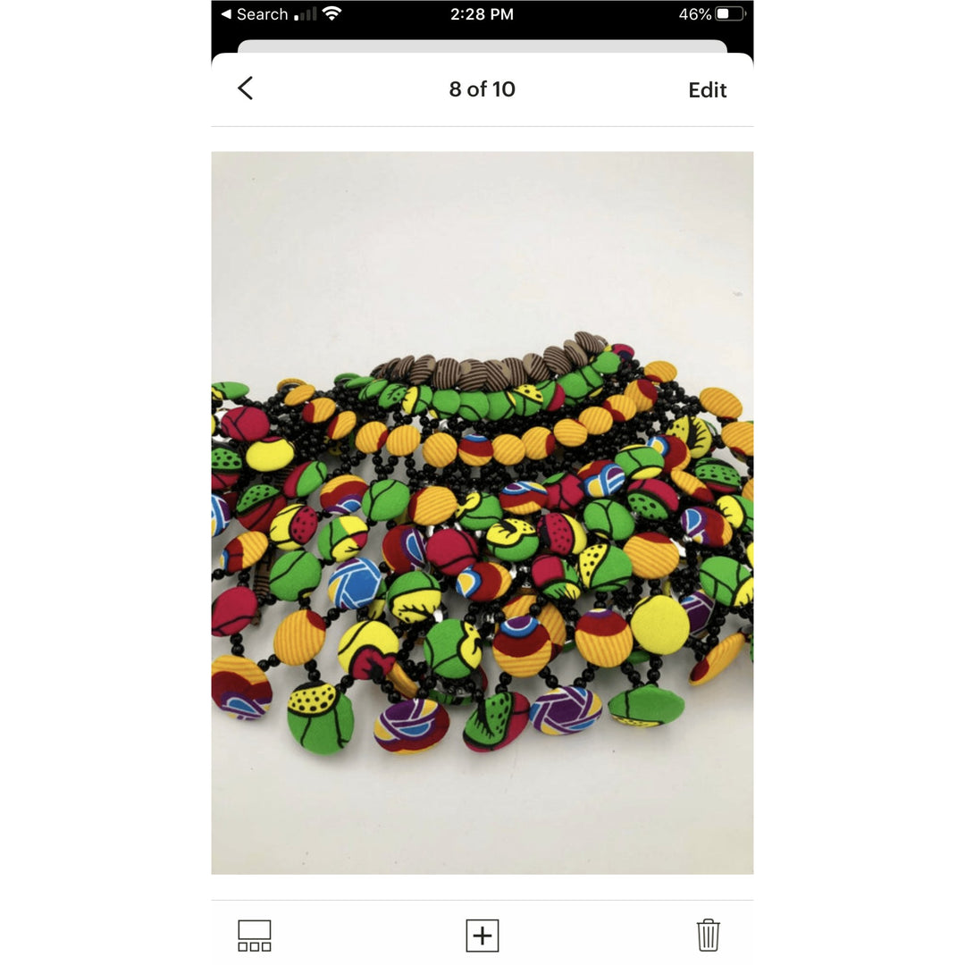 Ankara Button Statement bib Necklace - Trufacebygrace