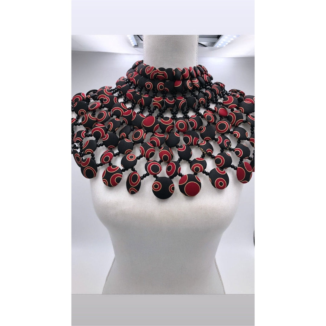 Ankara Button Statement bib Necklace - Trufacebygrace