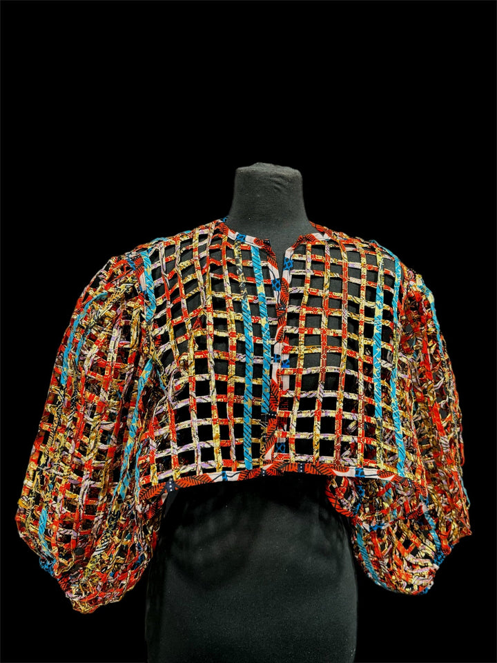 Ankara laced / Net short top/Coverup - Trufacebygrace