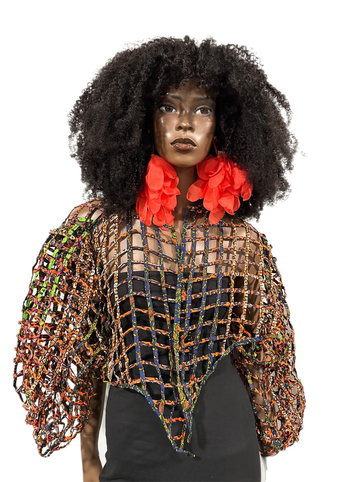 Ankara laced / Net short top/Coverup - Trufacebygrace