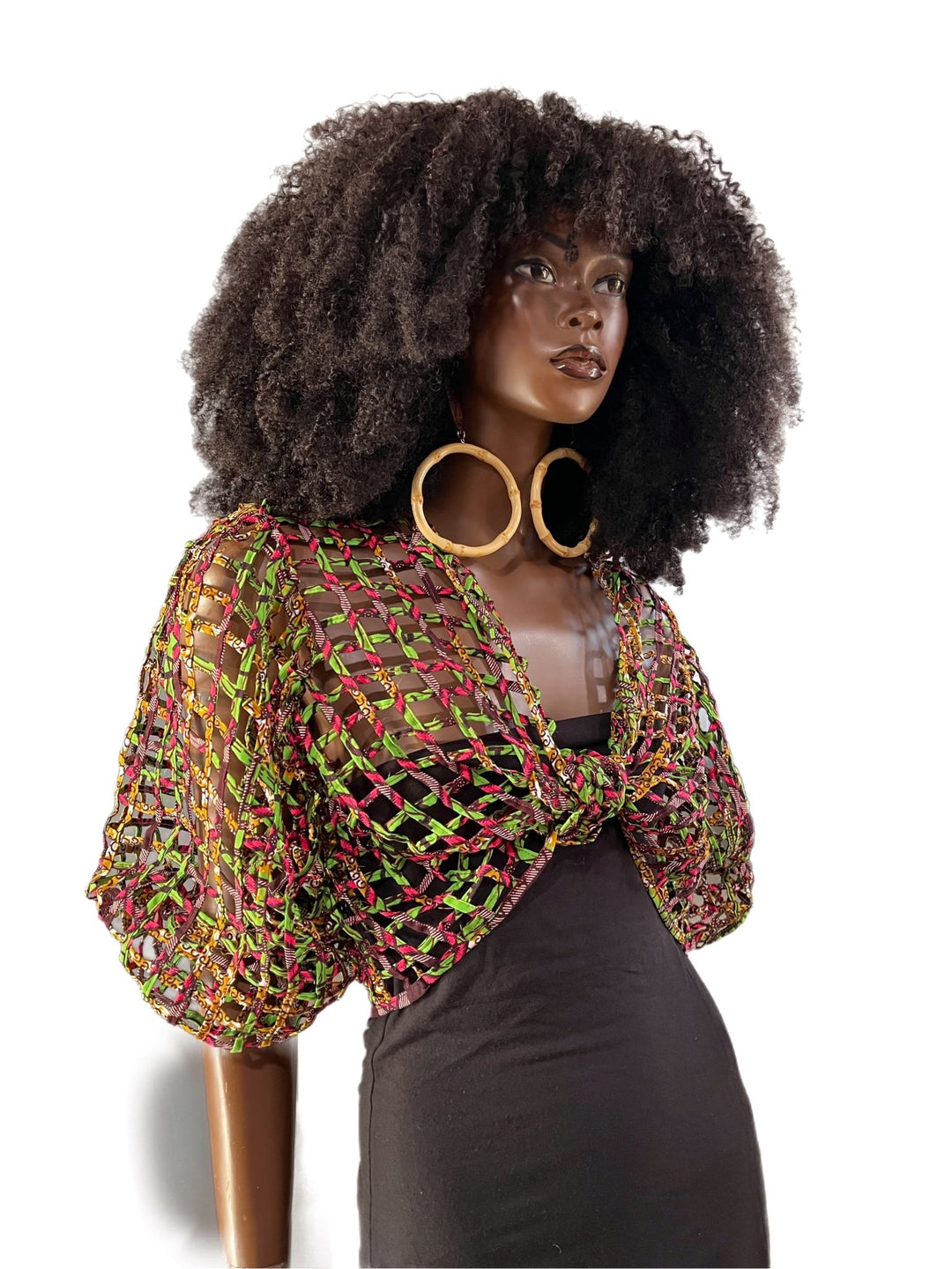 Ankara laced / Net short top/Coverup - Trufacebygrace