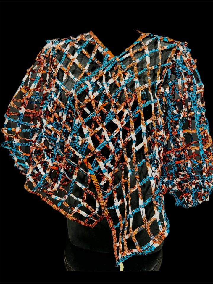 Ankara laced / Net short top/Coverup - Trufacebygrace