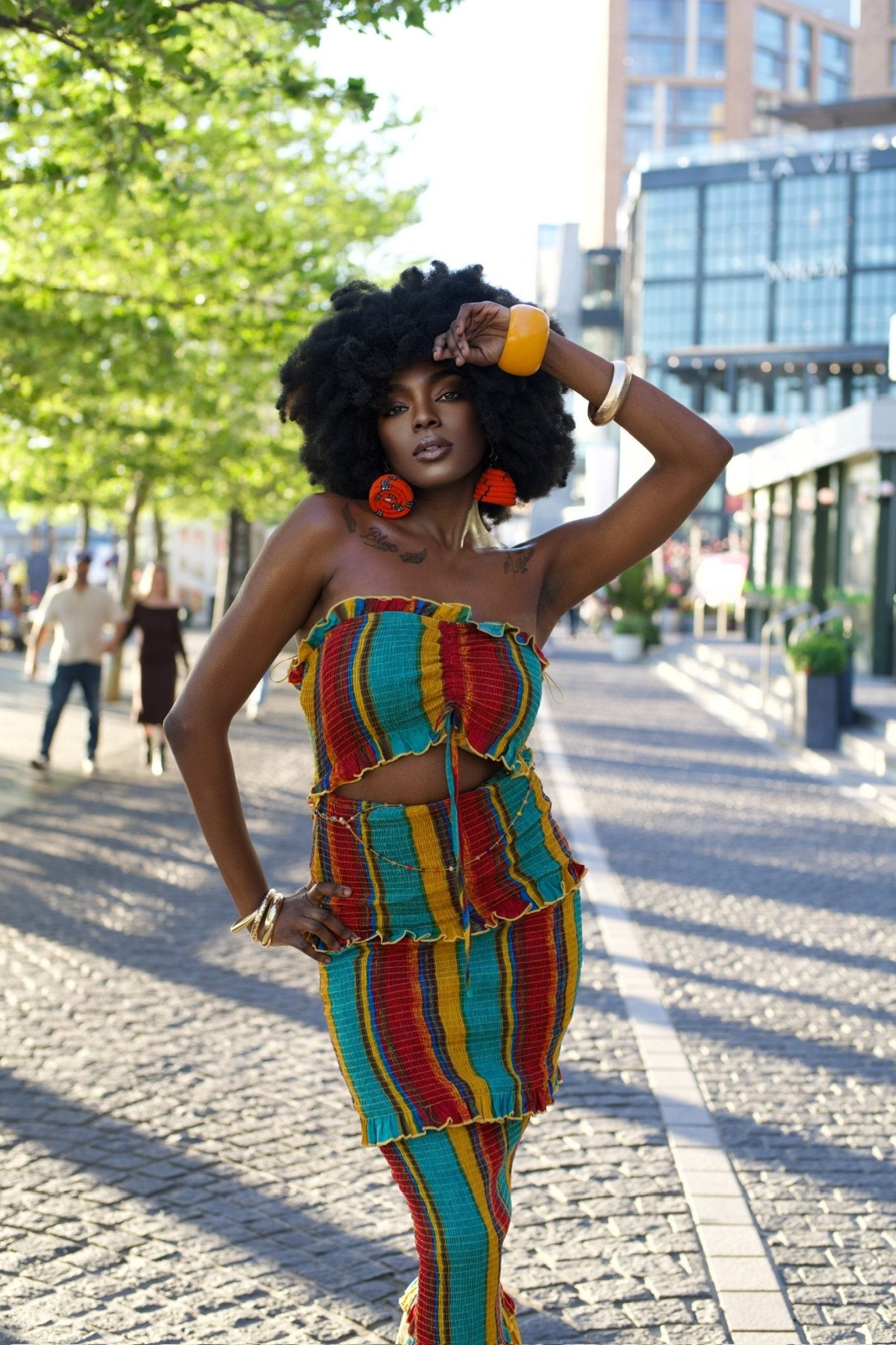 Ankara Ntoma Swirl Statement Earrings - Trufacebygrace
