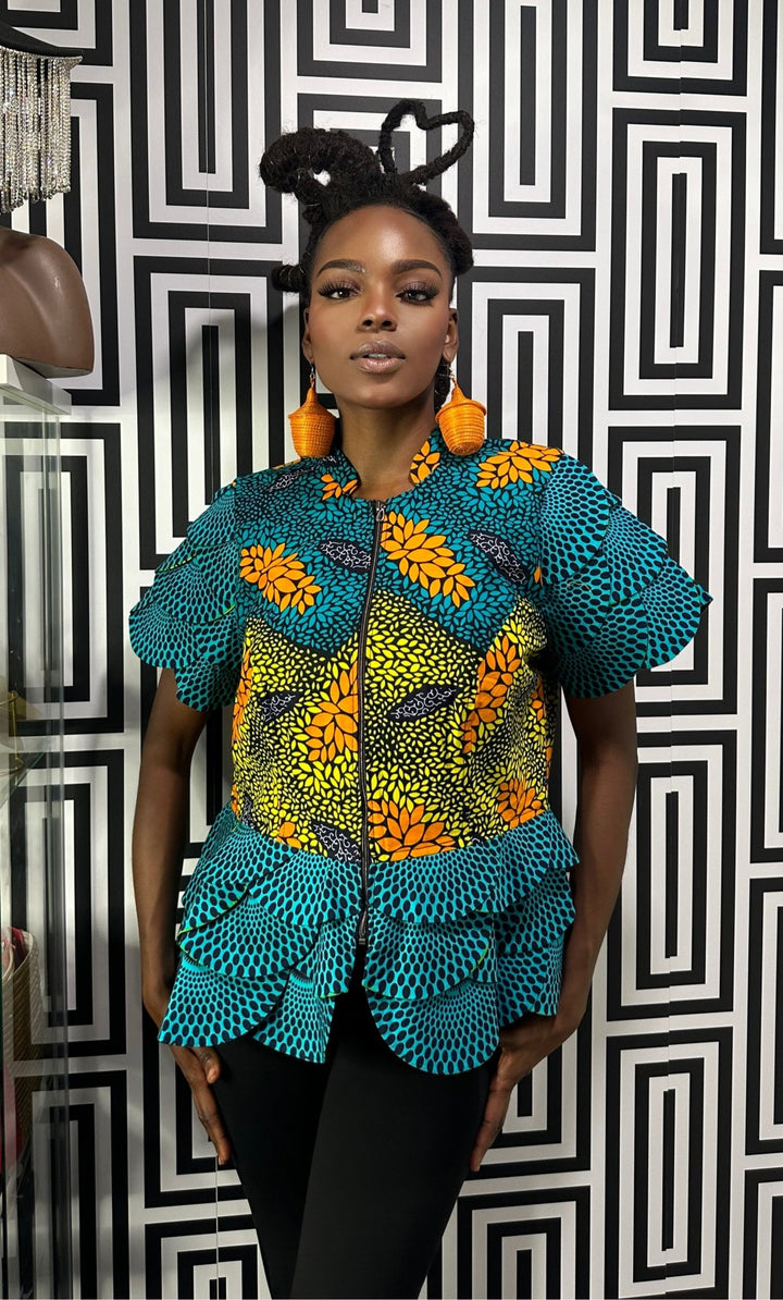 Ankara print blazer/top - Trufacebygrace